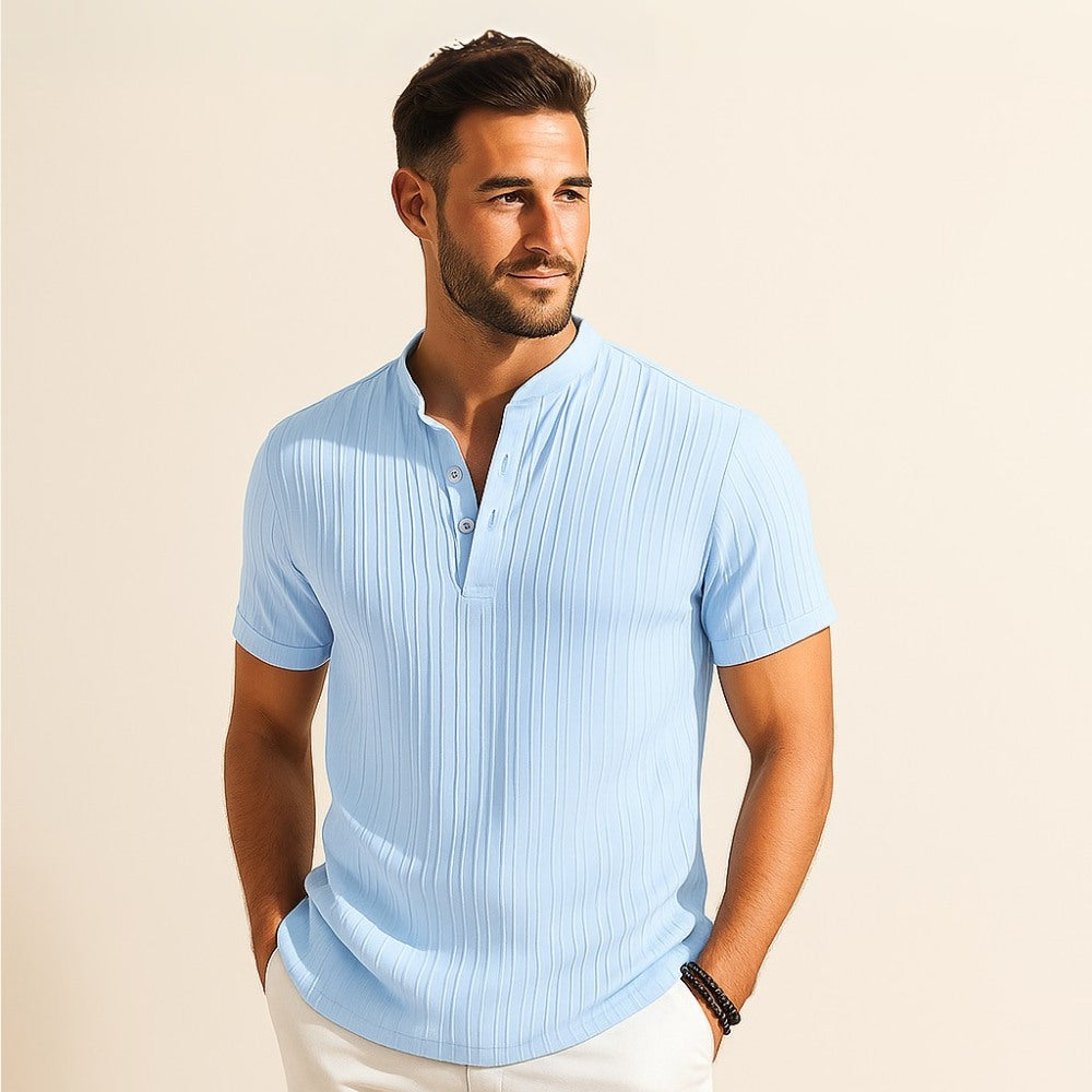 Camisa Gola Padre Plissada Old Money Richelieu