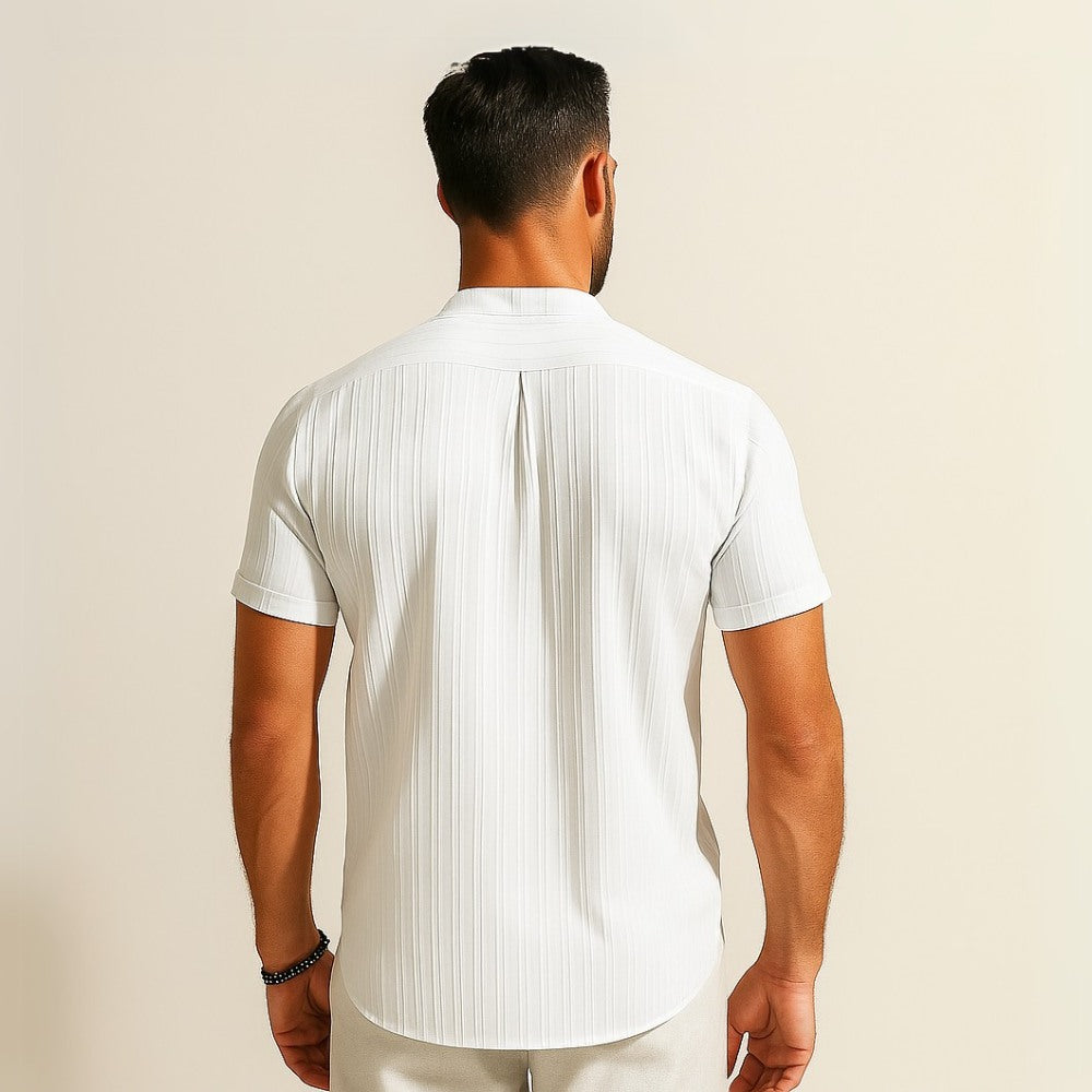 Camisa Gola Padre Plissada Old Money Richelieu