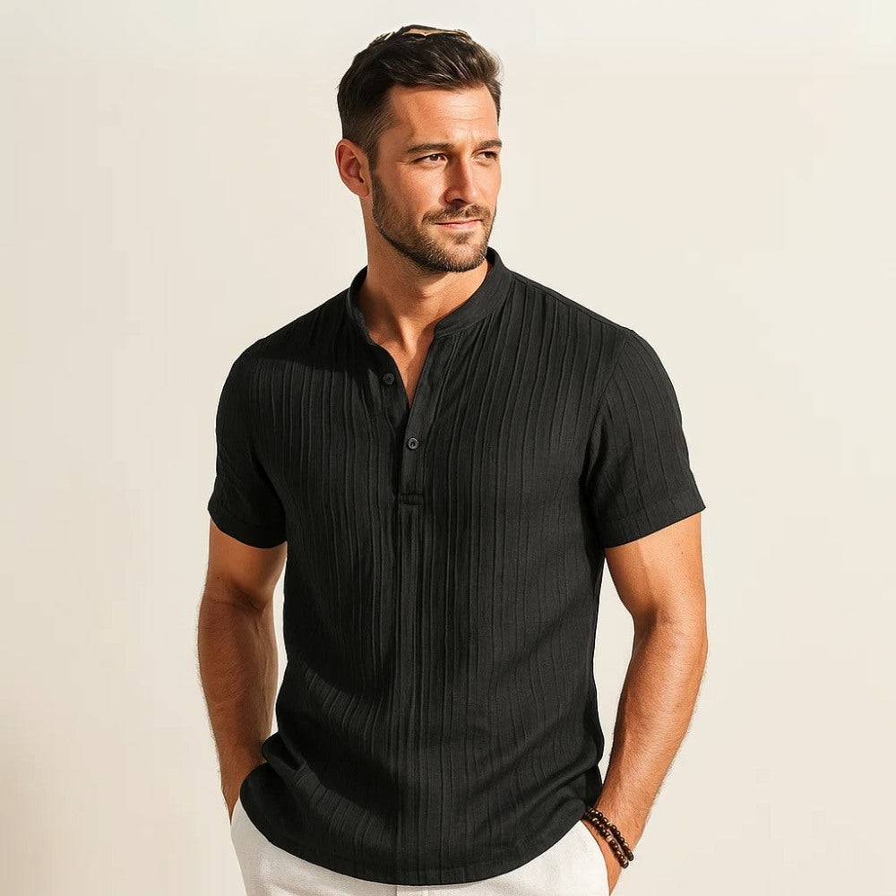 Camisa Gola Padre Plissada Old Money Richelieu