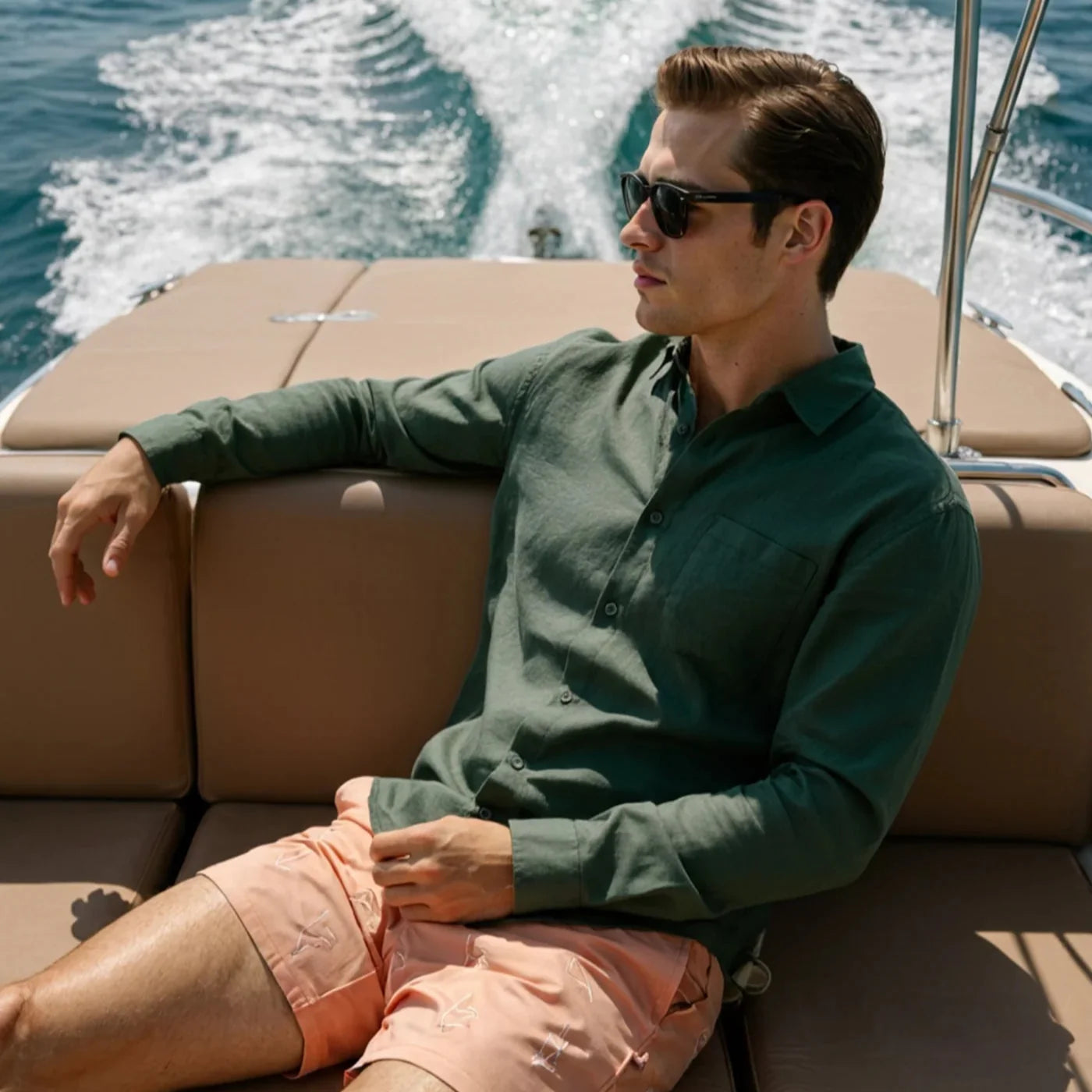 Camisa Masculina de Linho 100% Manga Longa Milford