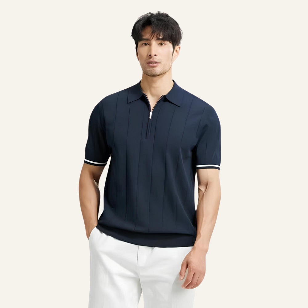 Camisa Polo Masculina com Meio Zíper Old Money Valence