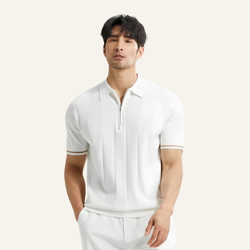 Camisa Polo Masculina com Meio Zíper Old Money Valence