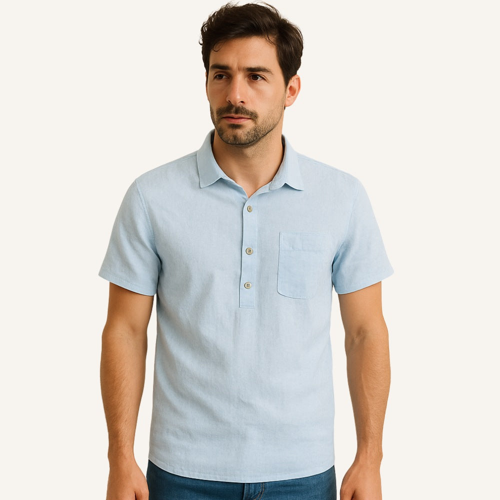Camisa Polo Masculina de Linho Salermo