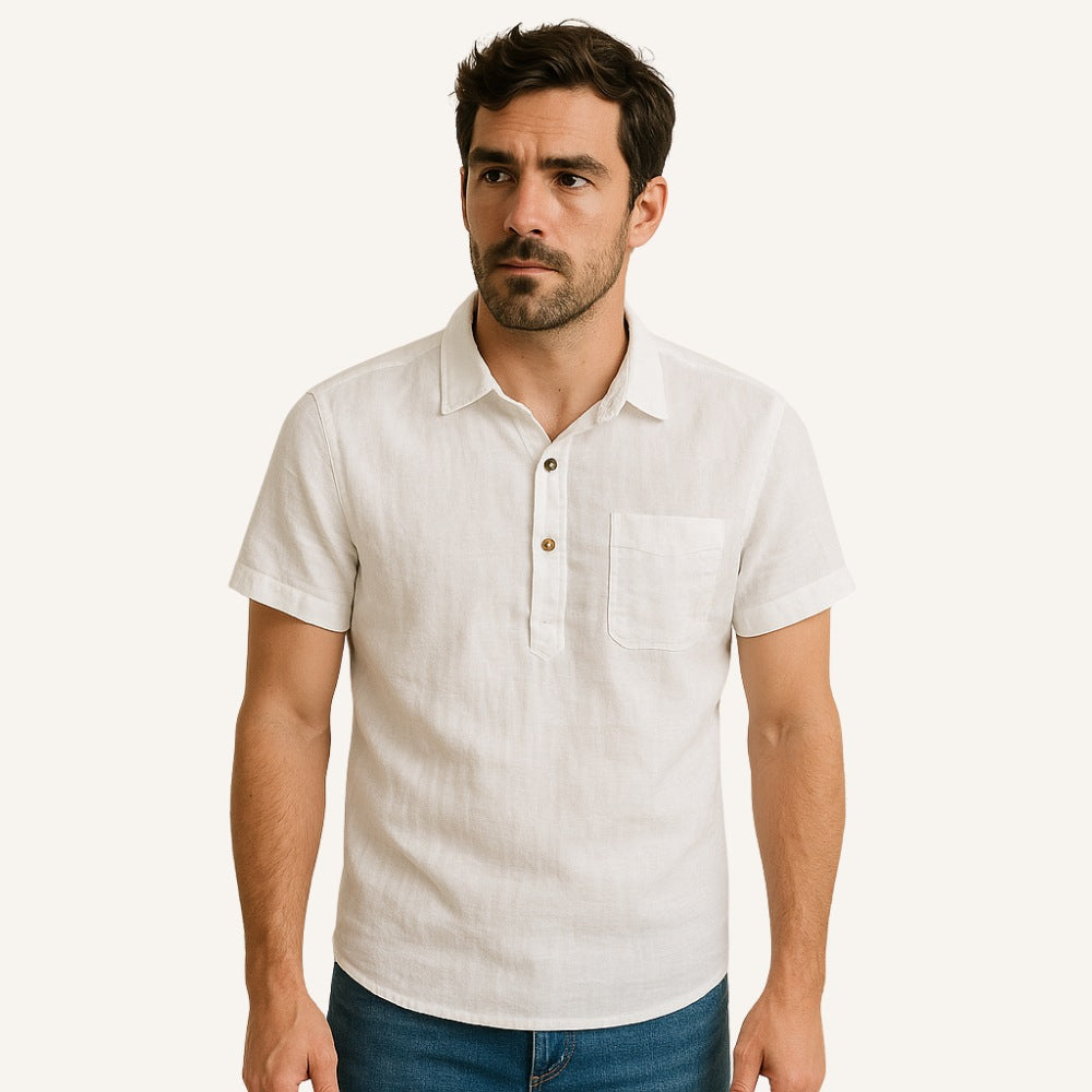 Camisa Polo Masculina de Linho Salermo