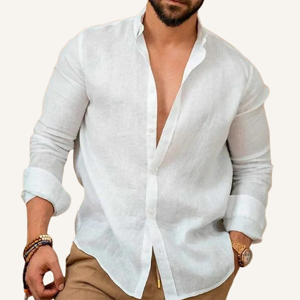 Camisa de Linho Masculina Verano