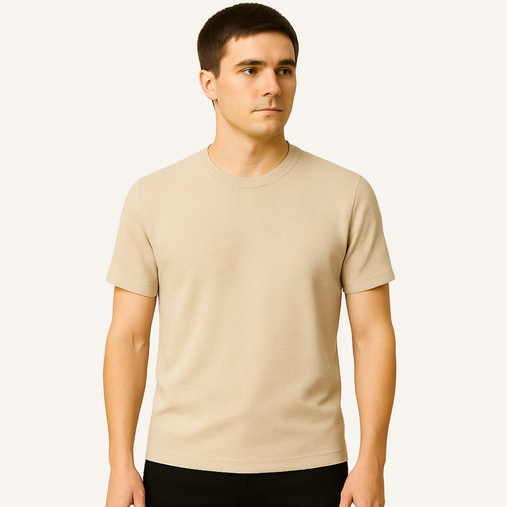 Camiseta Masculina Old Money Básica Texturizada Belmont
