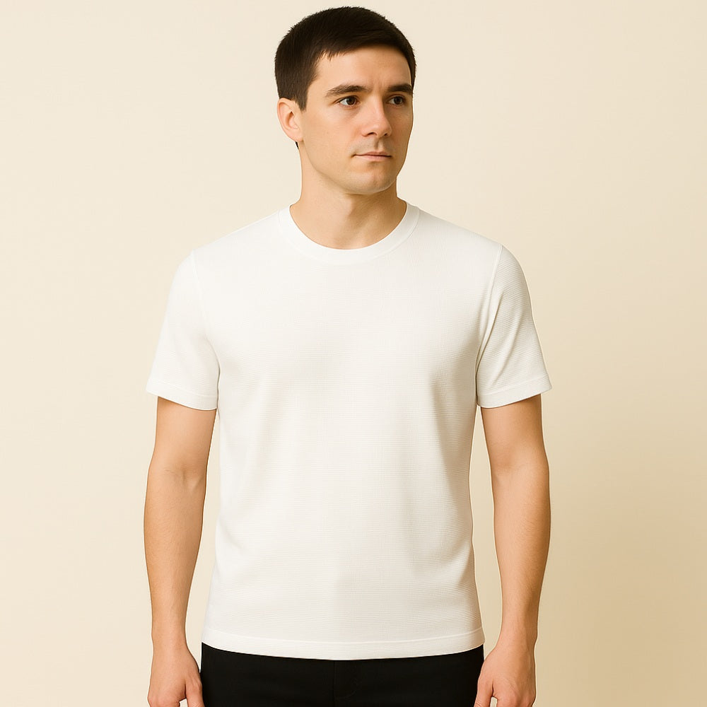 Camiseta Masculina Old Money Básica Texturizada Belmont