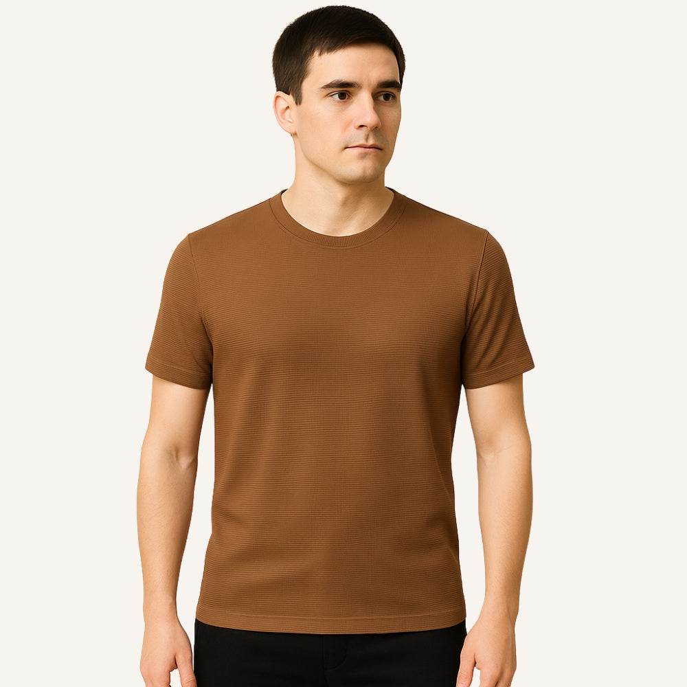Camiseta Masculina Old Money Básica Texturizada Belmont