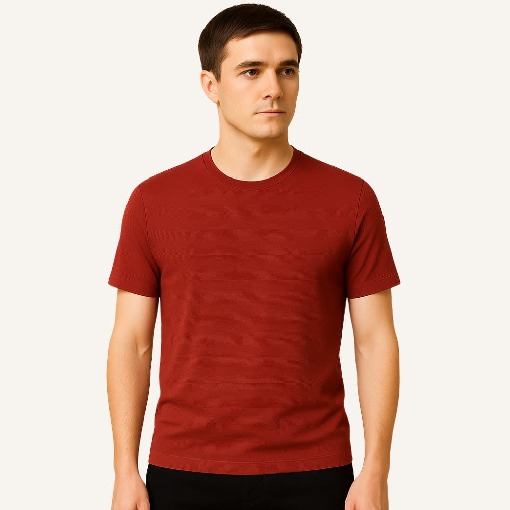 Camiseta Masculina Old Money Básica Texturizada Belmont