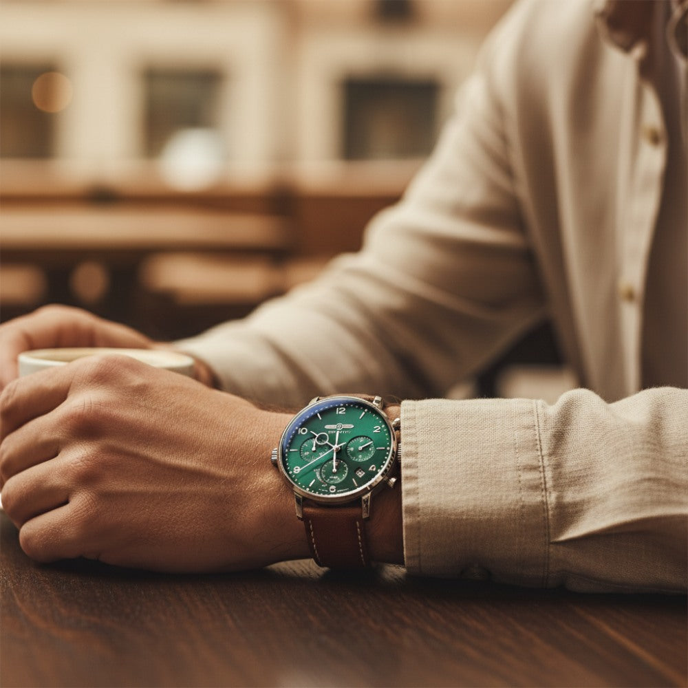 Relógio Masculino Zeppelin Verde 100 Anos – Cronógrafo