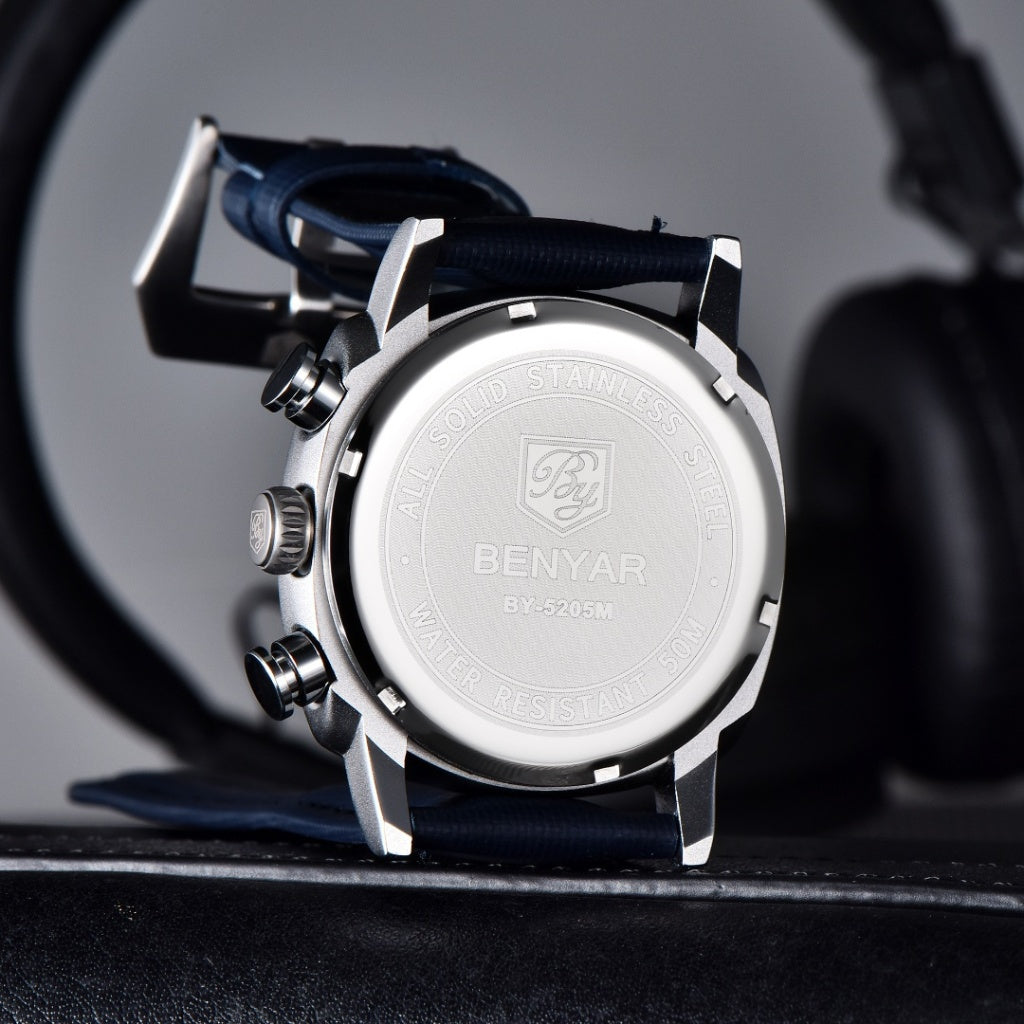 Relógio de Couro Masculino Benyar Luxe