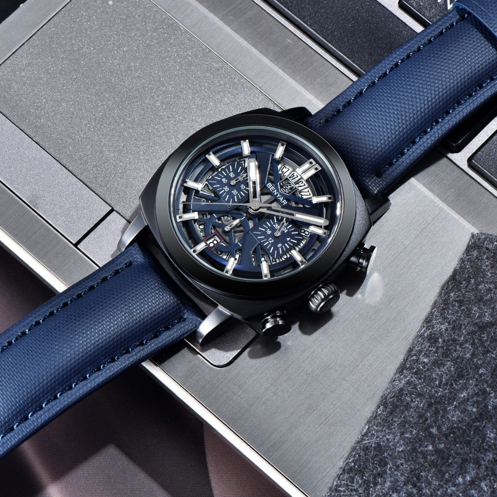 Relógio de Couro Masculino Benyar Luxe