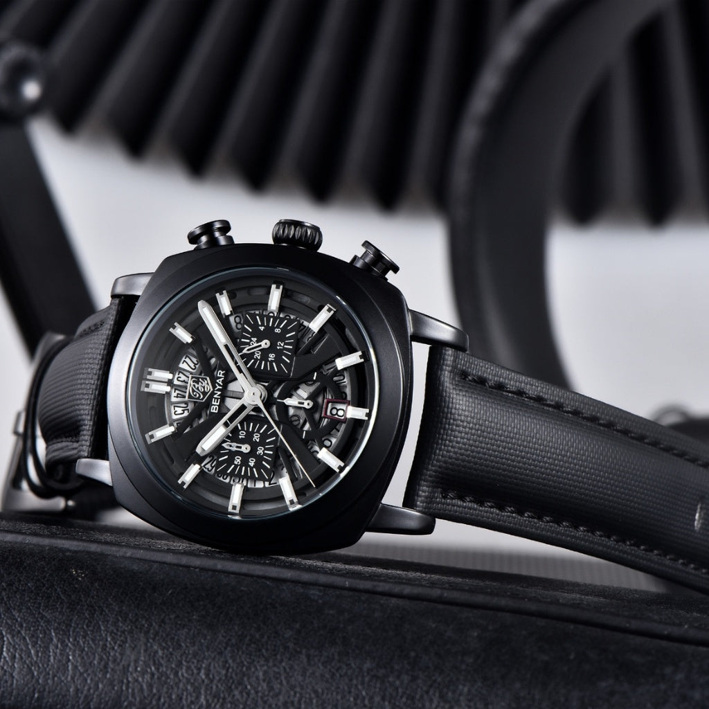 Relógio de Couro Masculino Benyar Luxe