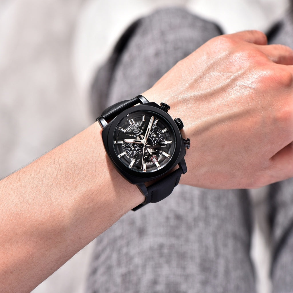 Relógio de Couro Masculino Benyar Luxe