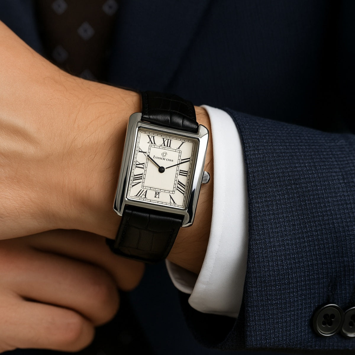 Relógio de Couro Retangular Raez Atempori