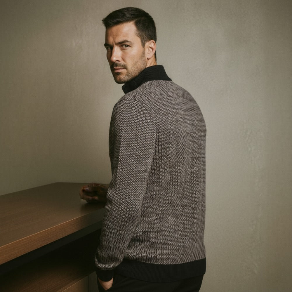 Suéter Tricô Meio Zíper Masculino Vaccioni