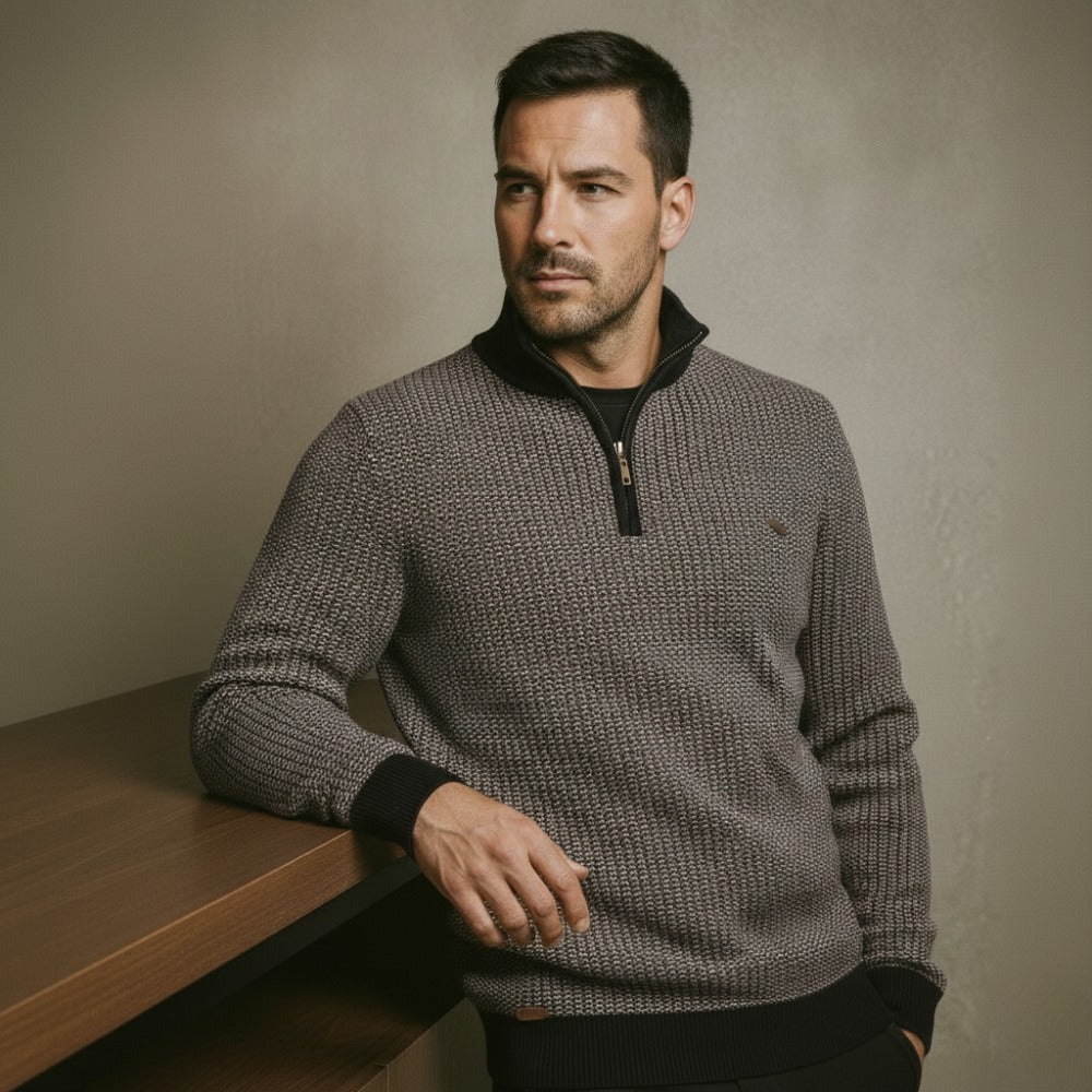 Suéter Tricô Meio Zíper Masculino Vaccioni