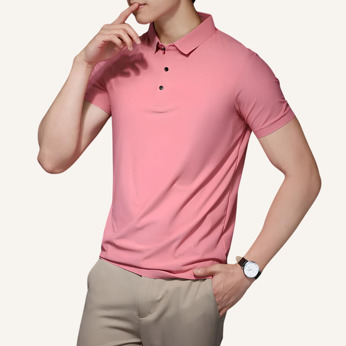 Camisa Polo Masculina Seda Gelo - Anti Amassado