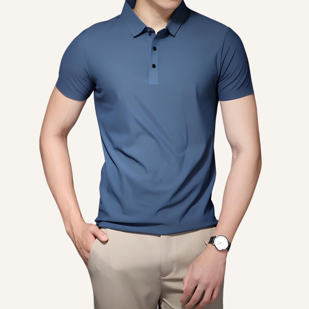 Camisa Polo Masculina Seda Gelo - Anti Amassado