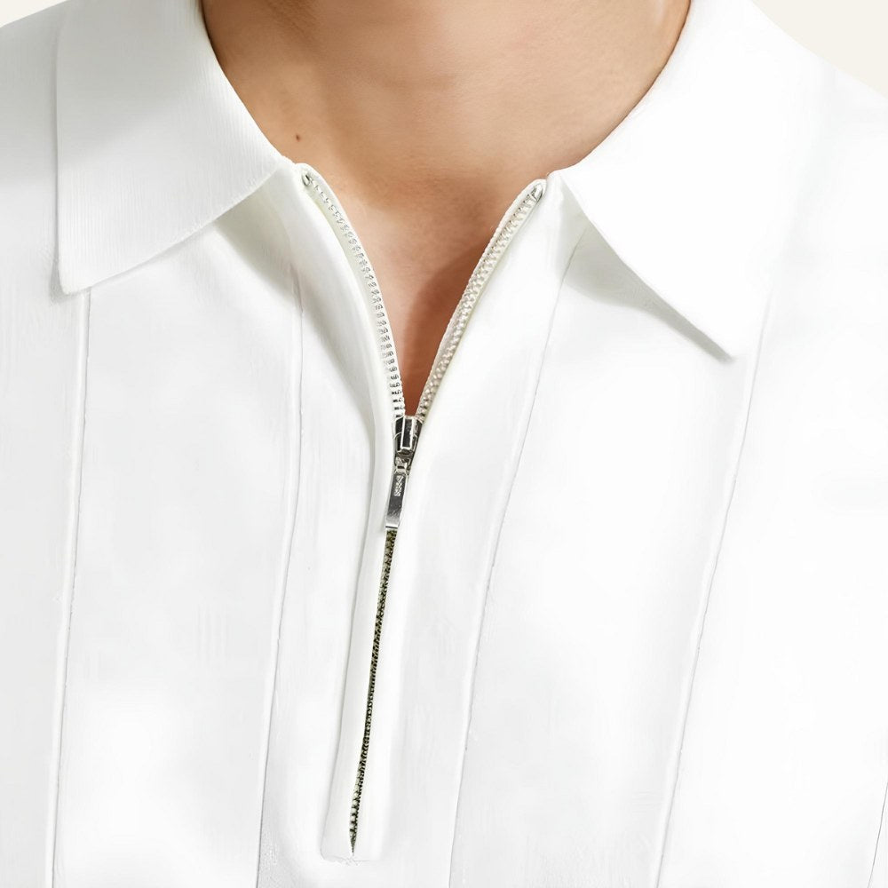 Camisa Polo Masculina com Meio Zíper Old Money Valence